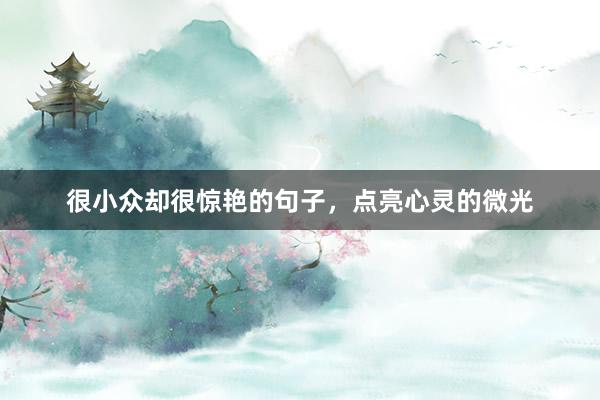 很小众却很惊艳的句子，点亮心灵的微光