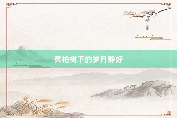 黄柏树下的岁月静好