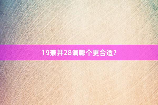 19兼并28调哪个更合适？